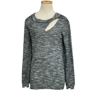 BROCHU WALKER Sweater Cashmere Wool Marled Pullover Twisted Cut Out USA Small